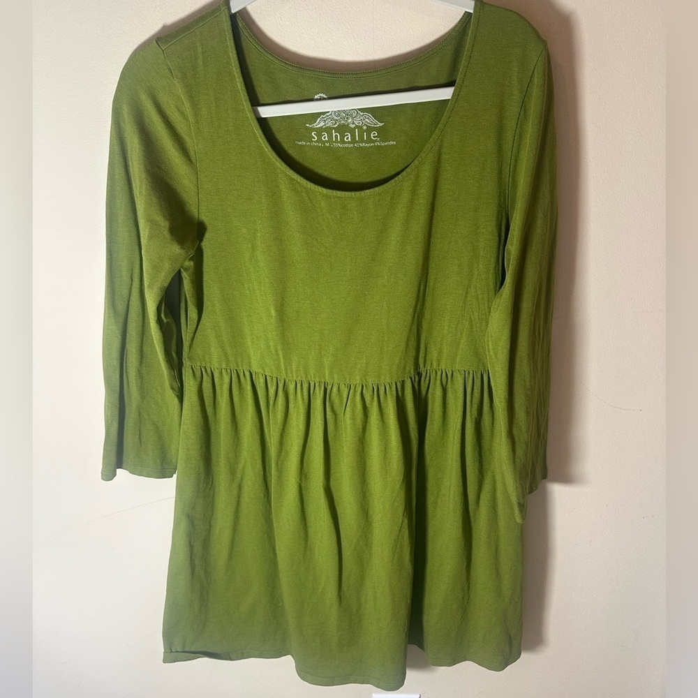 Sahalie Long Sleeve Boho Tunic / Mini Dress green size M cotton rayon spandex